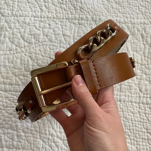 MICHAEL Michael Kors Accessories - LAST CHANCE Michael Kors Leather Belt with Chain
